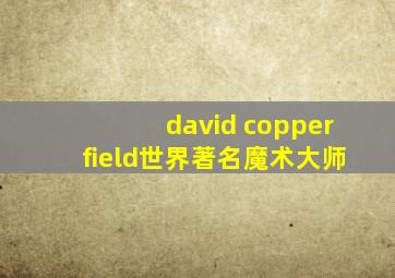 david copperfield世界著名魔术大师